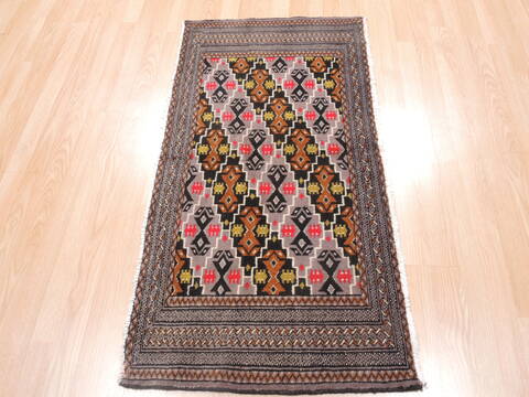 Baluch Grey Hand Knotted 20 X 43  Area Rug 134-111080 Image 2