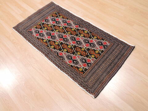 Baluch Grey Hand Knotted 20 X 43  Area Rug 134-111080 Image 3