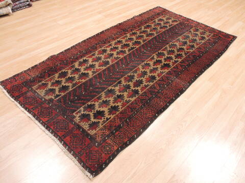 Baluch Beige Hand Knotted 310 X 75  Area Rug 134-111095 Image 2