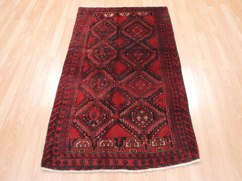 Baluch Red Hand Knotted 211 X 45  Area Rug 134-111100 Image 1