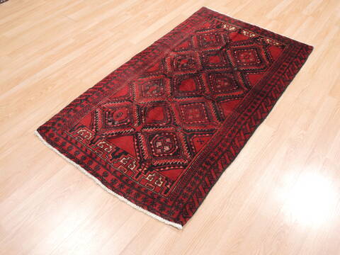 Baluch Red Hand Knotted 211 X 45  Area Rug 134-111100 Image 2