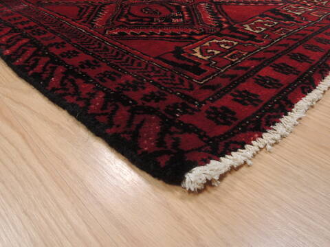 Baluch Red Hand Knotted 211 X 45  Area Rug 134-111100 Image 4