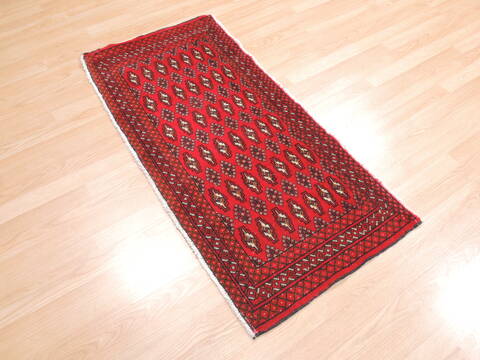 Baluch Red Hand Knotted 20 X 43  Area Rug 134-111119 Image 3