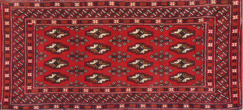 Baluch Red Hand Knotted 20 X 43  Area Rug 134-111121 Image 0