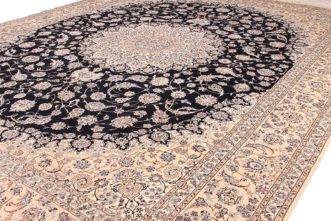 Nain Beige Hand Knotted 116 X 149  Area Rug 254-111873 Image 1