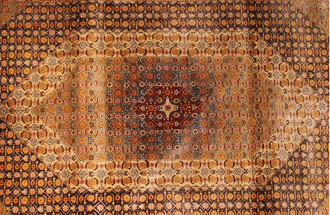 Herati Beige Hand Knotted 20 X 30  Area Rug 254-111888 Image 2