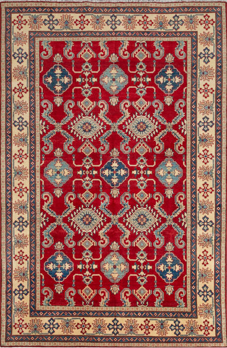 Kazak Red Hand Knotted 67 X 100  Area Rug 700-111900 Image 0