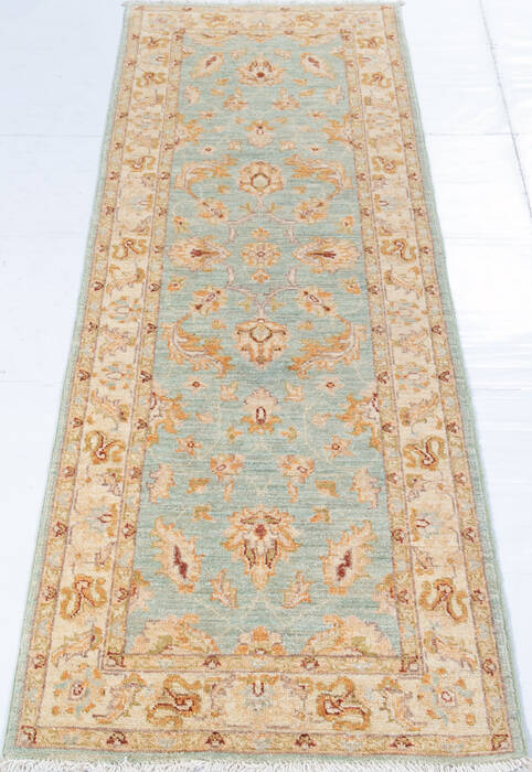 Chobi Blue Runner Hand Knotted 24 X 69  Area Rug 700-111932 Image 1