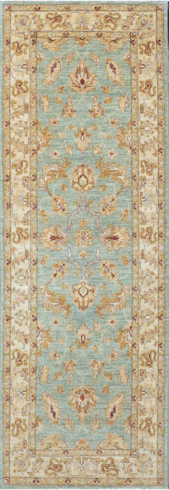 Chobi Blue Runner Hand Knotted 24 X 69  Area Rug 700-111932 Image 0