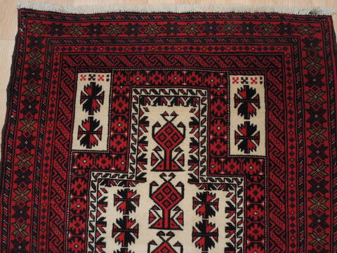 Baluch White Hand Knotted 28 X 311  Area Rug 100-111984 Image 8