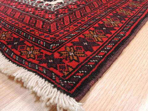 Baluch White Hand Knotted 28 X 311  Area Rug 100-111984 Image 9
