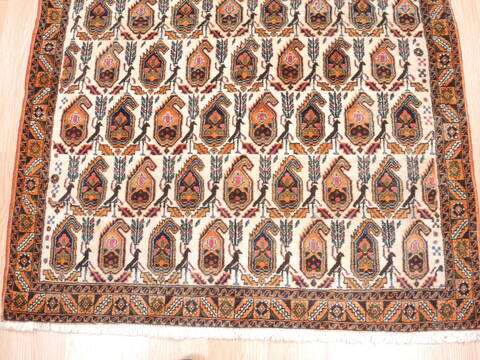 Shahre Babak Cream Hand Knotted 37 X 55  Area Rug 100-111988 Image 5