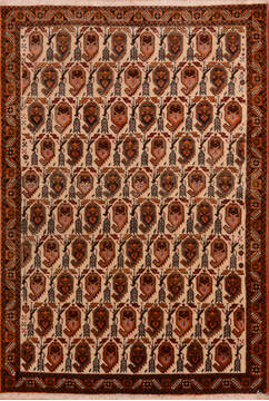 Shahre Babak Cream Hand Knotted 3'7" X 5'5"  Area Rug 100-111988