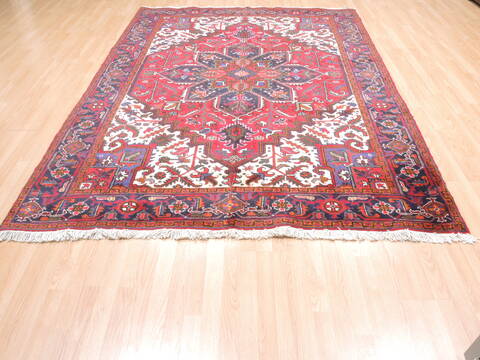 Heriz Red Hand Knotted 70 X 100  Area Rug 100-111992 Image 6