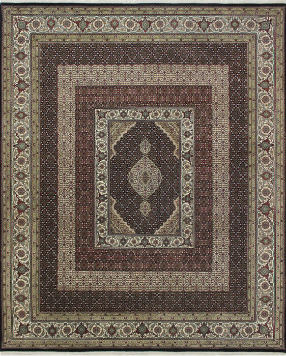 Mahi Black Hand Knotted 83 X 101  Area Rug 902-112009 Image 0