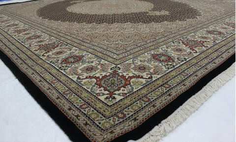 Mahi Black Hand Knotted 82 X 99  Area Rug 902-112010 Image 1
