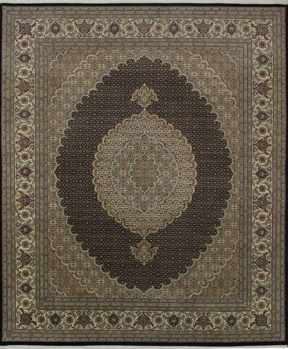 Mahi Black Hand Knotted 82 X 99  Area Rug 902-112010 Image 0
