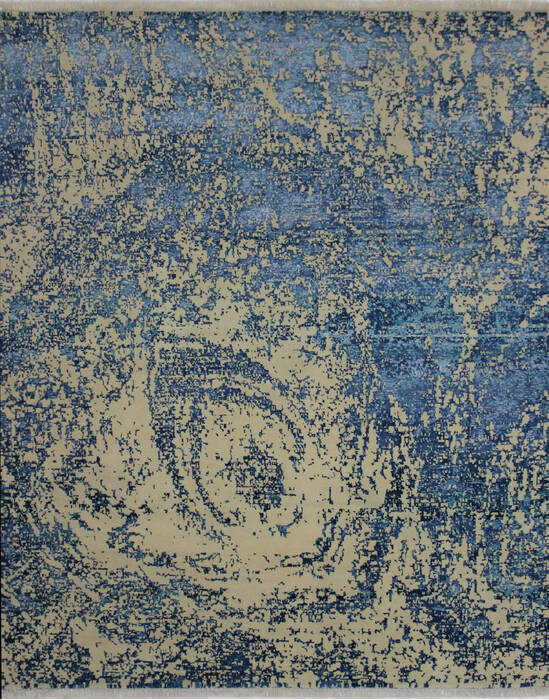 Modern Multicolor Hand Knotted 80 X 100  Area Rug 902-112021 Image 0
