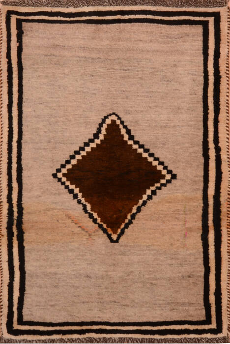 Gabbeh Beige Hand Knotted 35 X 51  Area Rug 100-112025 Image 0