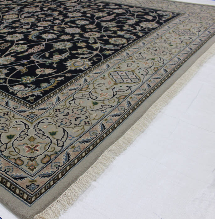 Nain Blue Hand Knotted 82 X 99  Area Rug 902-112048 Image 1