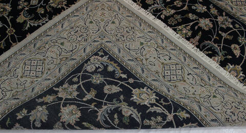 Nain Blue Hand Knotted 82 X 99  Area Rug 902-112048 Image 3