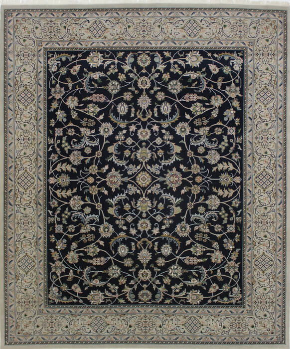 Nain Blue Hand Knotted 82 X 99  Area Rug 902-112048 Image 0