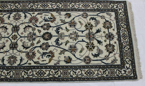 Nain Beige Runner Hand Knotted 26 X 1210  Area Rug 902-112106 Image 1