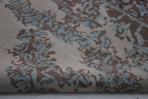 Modern Brown Hand Knotted 79 X 99  Area Rug 902-112117 Image 2