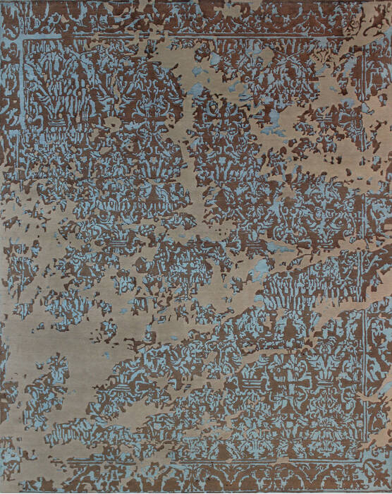 Modern Brown Hand Knotted 79 X 99  Area Rug 902-112117 Image 0