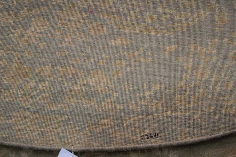 Agra Green Round Hand Knotted 80 X 80  Area Rug 902-112142 Image 3