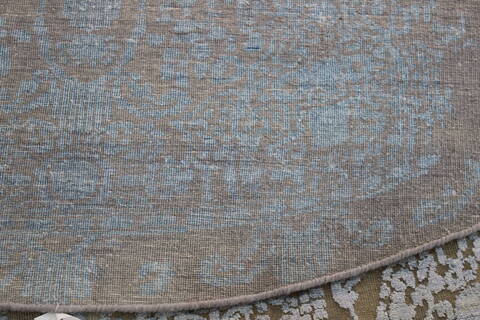 Bhadohi Brown Round Hand Knotted 79 X 79  Area Rug 902-112144 Image 3