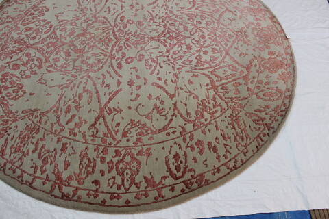 Modern Green Round Hand Knotted 82 X 82  Area Rug 902-112146 Image 1