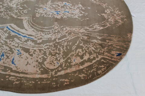 Modern Brown Round Hand Knotted 80 X 82  Area Rug 902-112148 Image 1