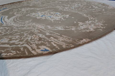 Modern Brown Round Hand Knotted 80 X 82  Area Rug 902-112148 Image 2