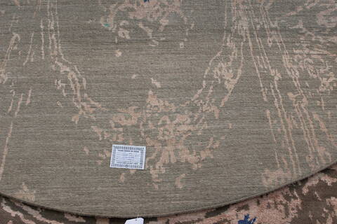 Modern Brown Round Hand Knotted 80 X 82  Area Rug 902-112148 Image 3