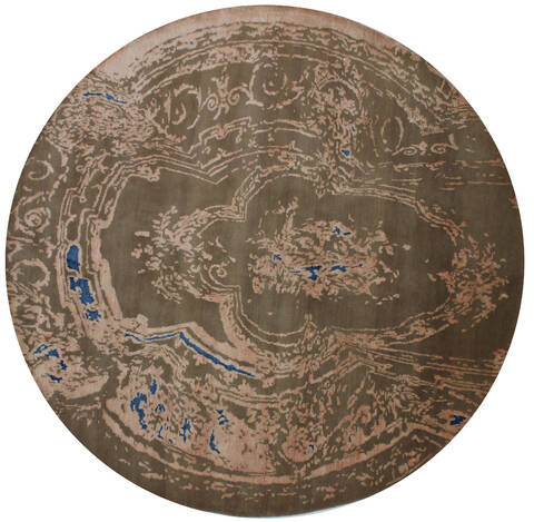 Modern Brown Round Hand Knotted 80 X 82  Area Rug 902-112148 Image 0
