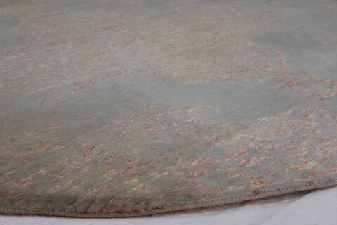 Modern Beige Round Hand Knotted 81 X 84  Area Rug 902-112149 Image 2