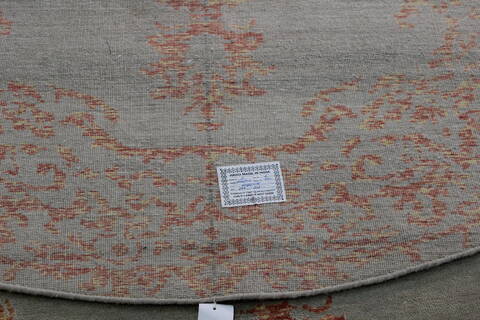 Modern Beige Round Hand Knotted 81 X 84  Area Rug 902-112149 Image 3