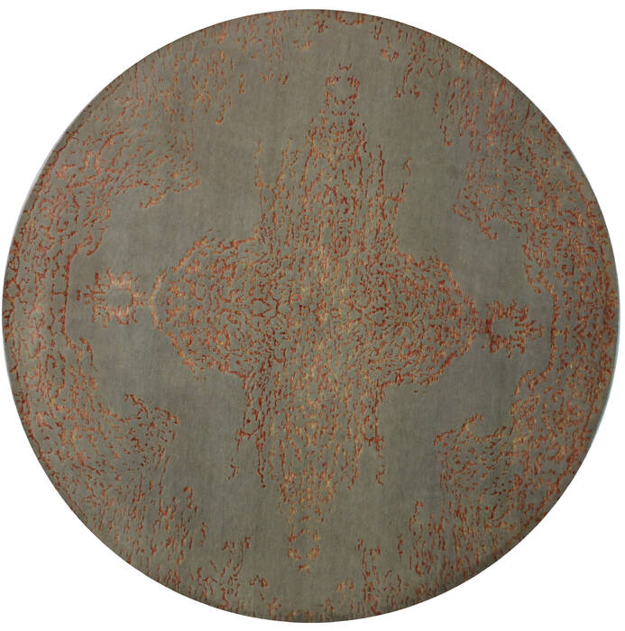Modern Beige Round Hand Knotted 81 X 84  Area Rug 902-112149 Image 0