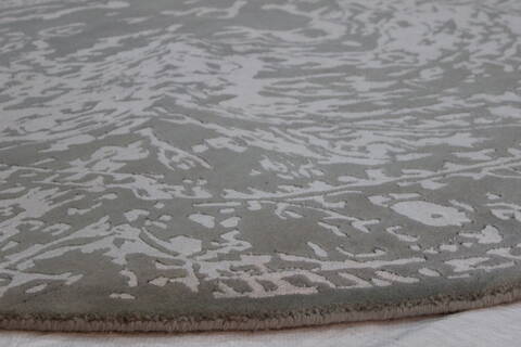 Modern Green Round Hand Knotted 82 X 82  Area Rug 902-112150 Image 2
