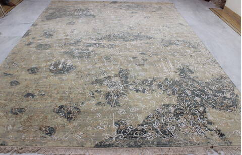 Jaipur Beige Hand Knotted 90 X 120  Area Rug 905-112225 Image 1