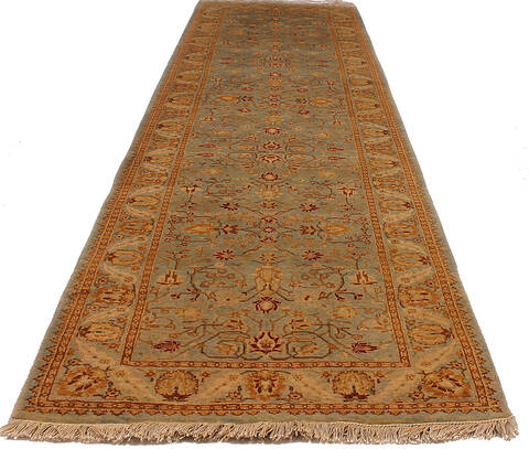 Ziegler Beige Runner Hand Knotted 26 X 96  Area Rug 254-112345 Image 5