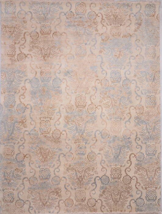 Modern White Hand Knotted 92 X 120  Area Rug 905-112404 Image 0