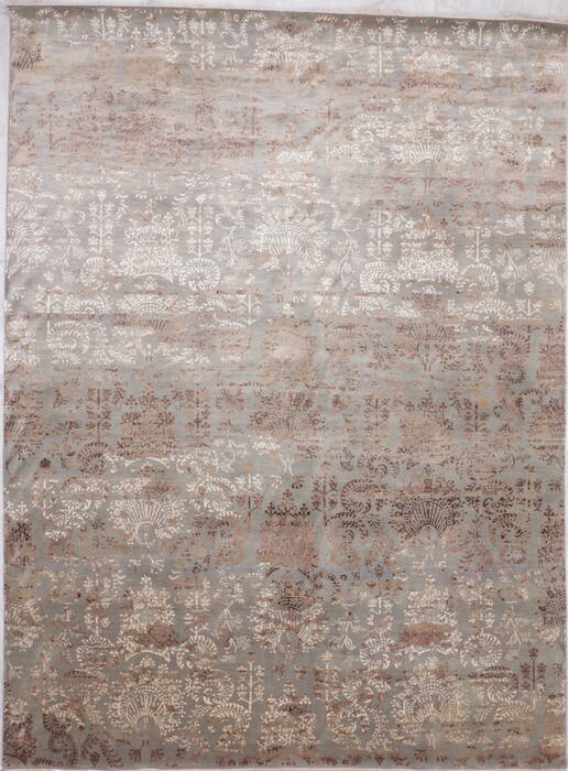 Modern Blue Hand Knotted 90 X 121  Area Rug 905-112405 Image 0