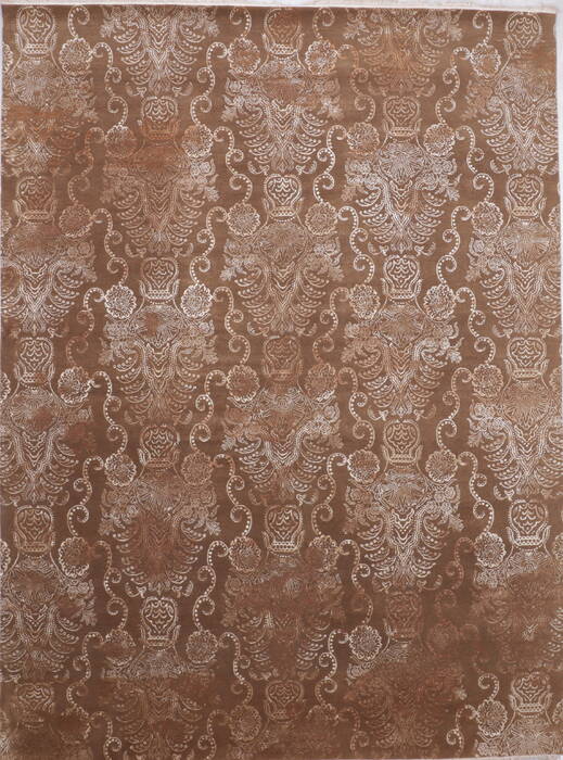 Modern Brown Hand Knotted 92 X 123  Area Rug 905-112406 Image 0