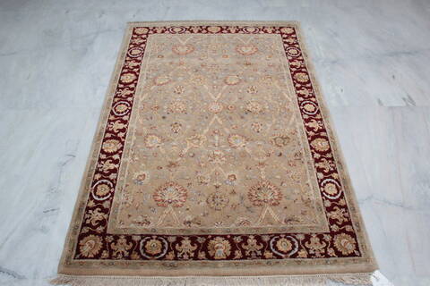 Jaipur Beige Hand Knotted 40 X 60  Area Rug 905-112429 Image 4