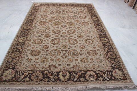 Jaipur Beige Hand Knotted 61 X 92  Area Rug 905-112505 Image 2
