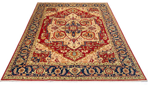 Heriz Red Hand Knotted 83 X 100  Area Rug 700-115744 Image 1
