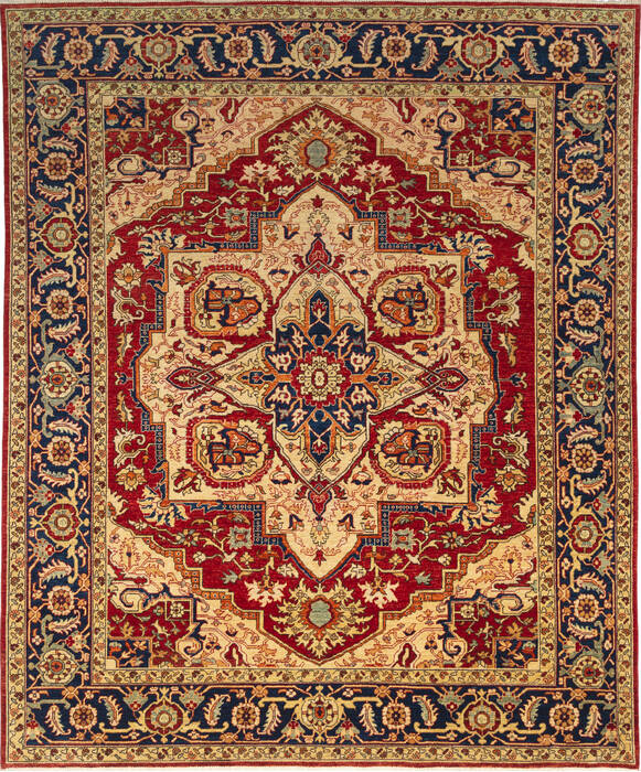 Heriz Red Hand Knotted 83 X 100  Area Rug 700-115744 Image 0