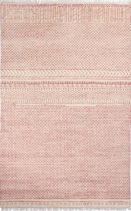 Moroccan White Hand Knotted 63 X 98  Area Rug 700-115751 Image 0